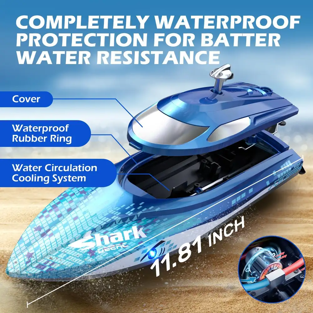 DEERC HJ812 Shark RC Racing Boat image 3