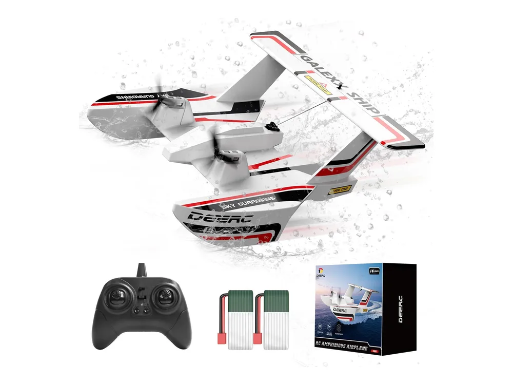 DEERC Z62 Amphibious RC Plane — Black