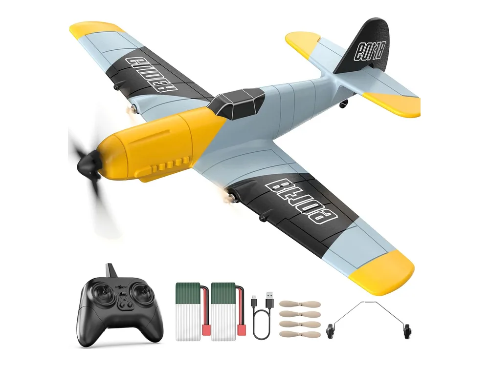 DEERC BF-109 3CH RC Plane — Yellow