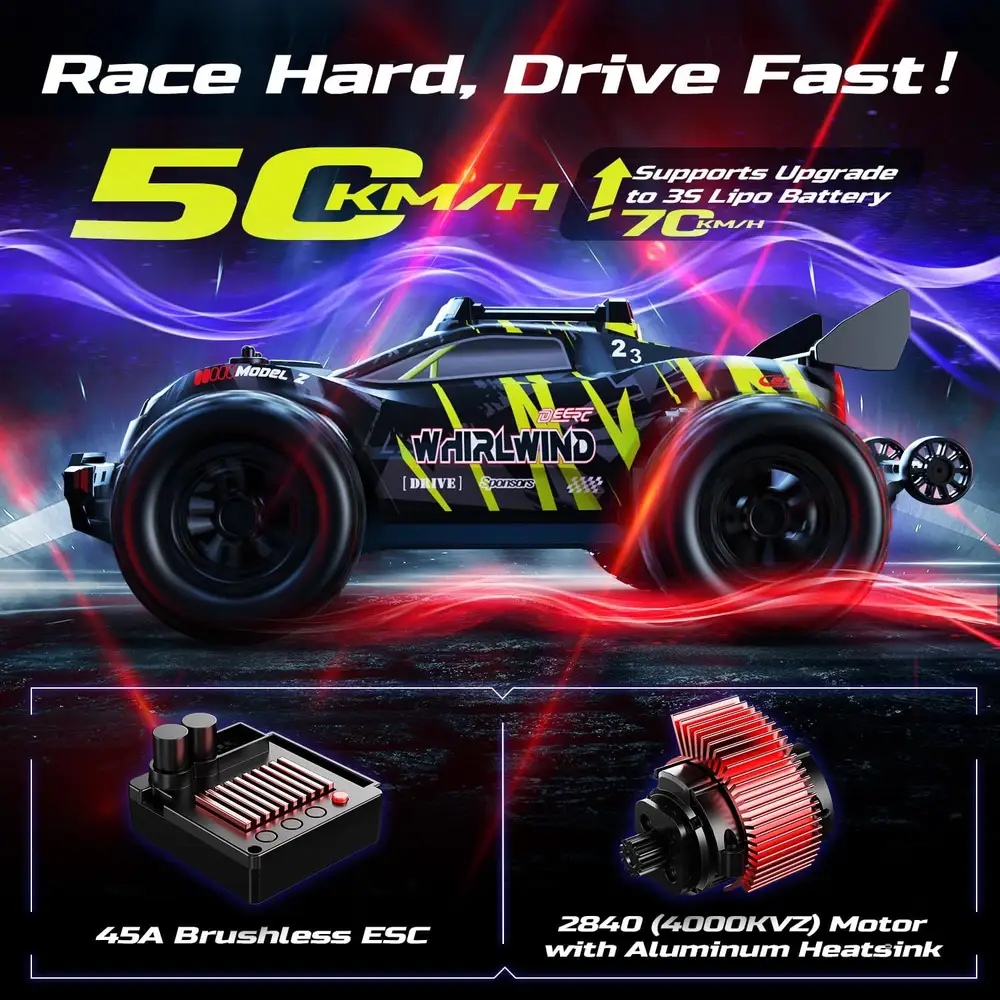 DEERC 1611 Brushless RC Truck image 2