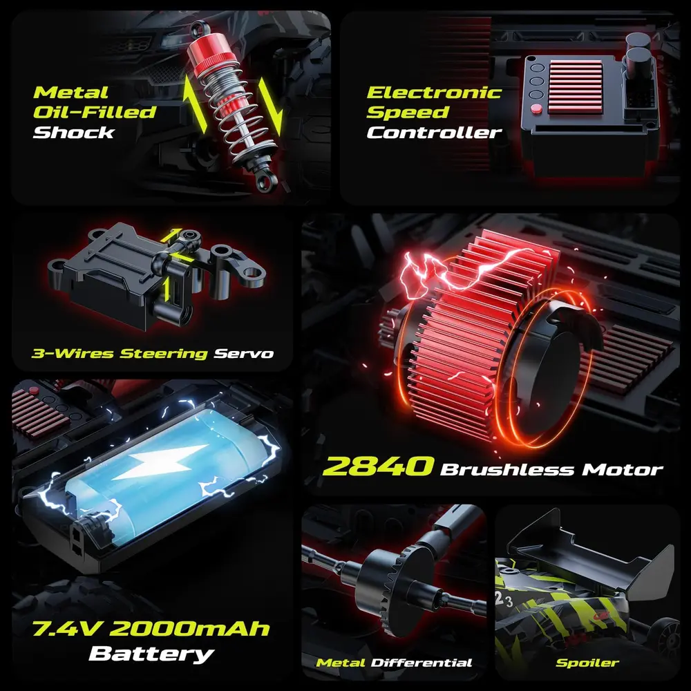 DEERC 1611 Brushless RC Truck image 6