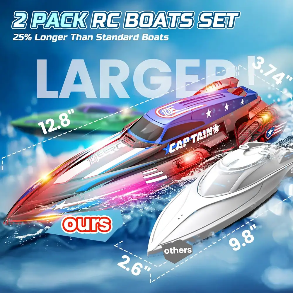 DEERC DE122 RC Boat Twin Pack image 2