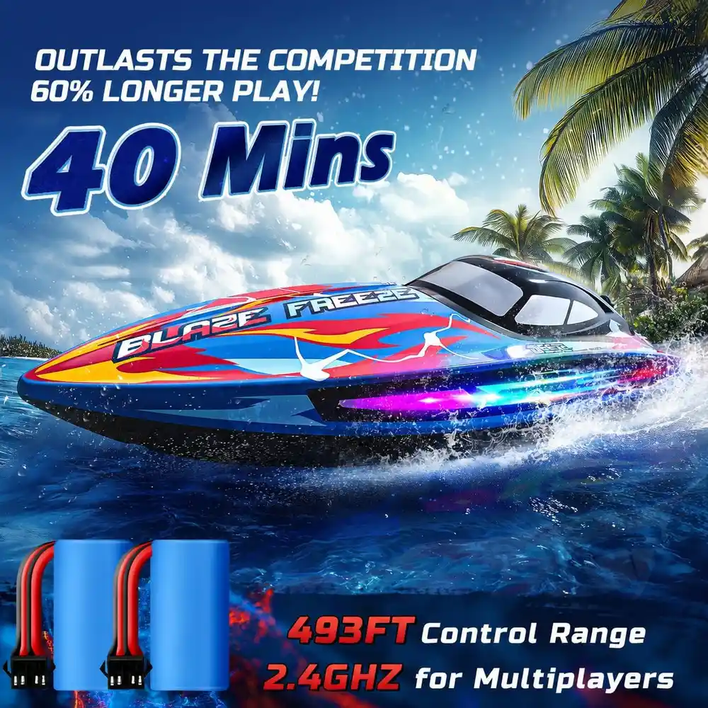 DEERC YK080 LED RC Racing Boat product features