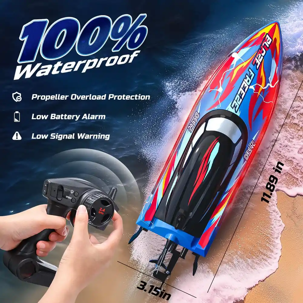 DEERC YK080 LED RC Racing Boat image 6