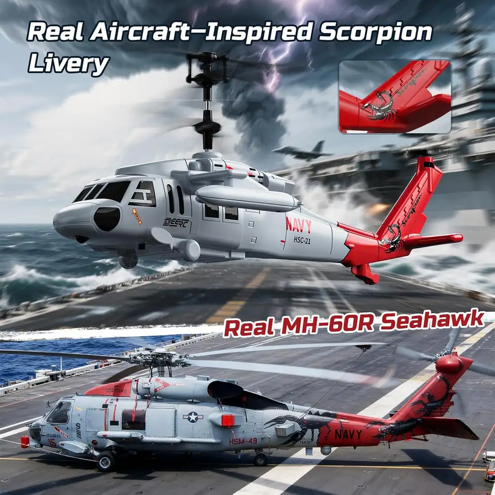 DEERC SQN012 Black Hawk RC Helicopter image 6