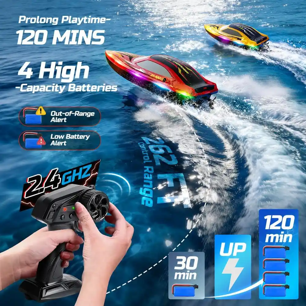 DEERC HJ825 RC Boat Twin Pack image 3